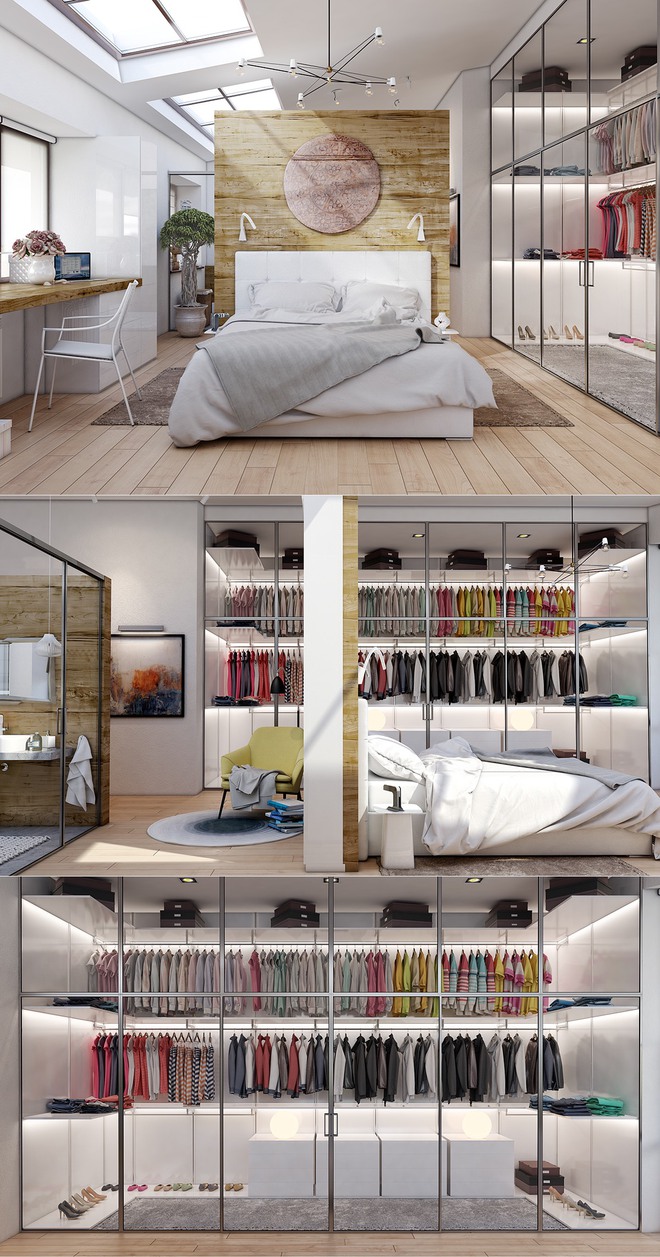 19 mẫu thiết kế cho phép bạn biến cả tủ quần áo thành không gian khép kín trong phòng ngủ - Ảnh 1.