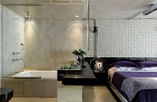 18 kiểu phòng tắm tích hợp phòng ngủ đẹp không khác gì khách sạn - Ảnh 7.