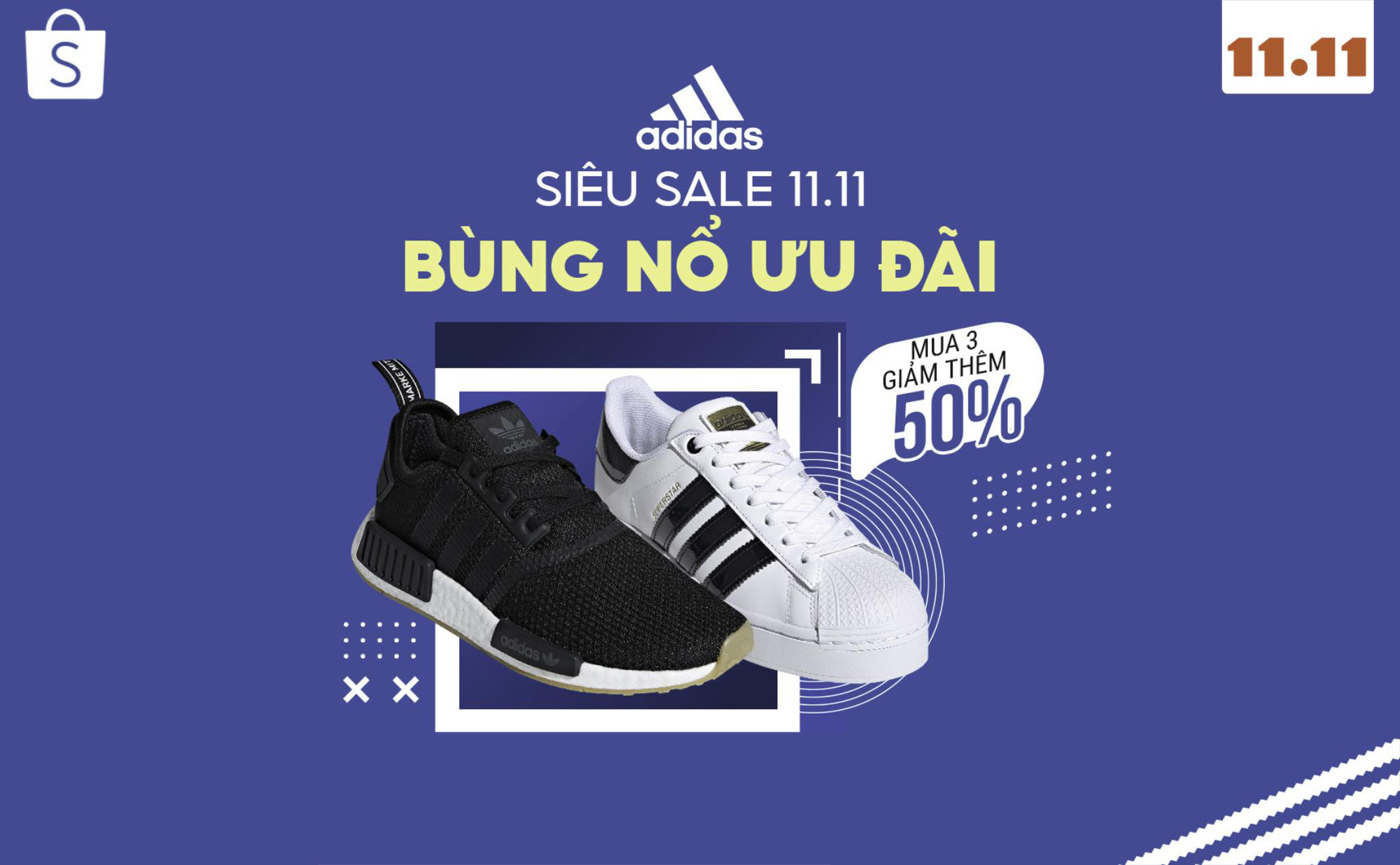 adidas tung ưu đãi như mơ, đã giảm giá sâu còn hời 50% trên tổng hóa đơn từ 3 sản phẩm - Ảnh 1.