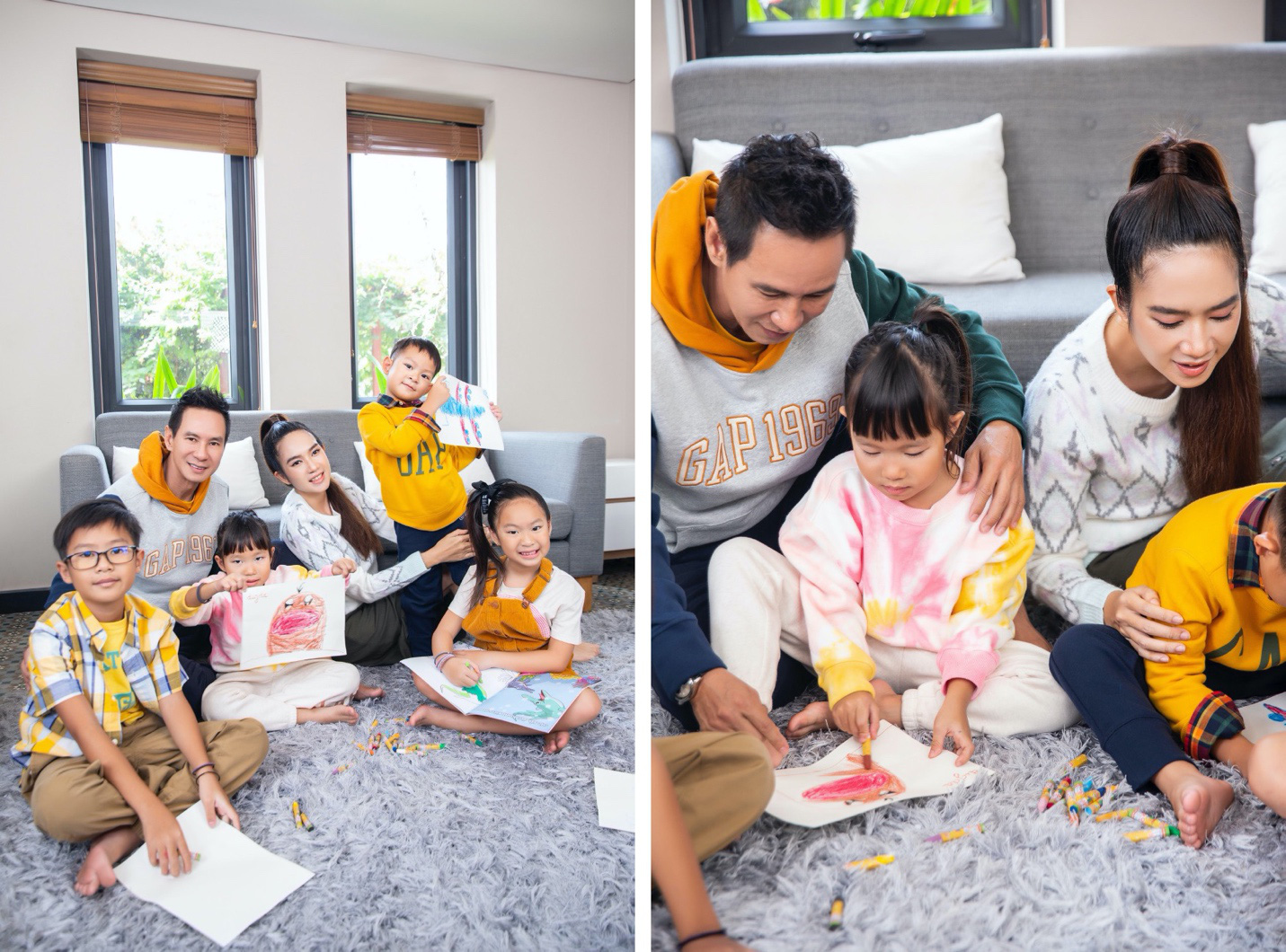 Vợ chồng Lý Hải - Minh Hà cùng 4 nhóc tì xuất hiện như fashionista trong BST Holiday của GAP - Ảnh 7.