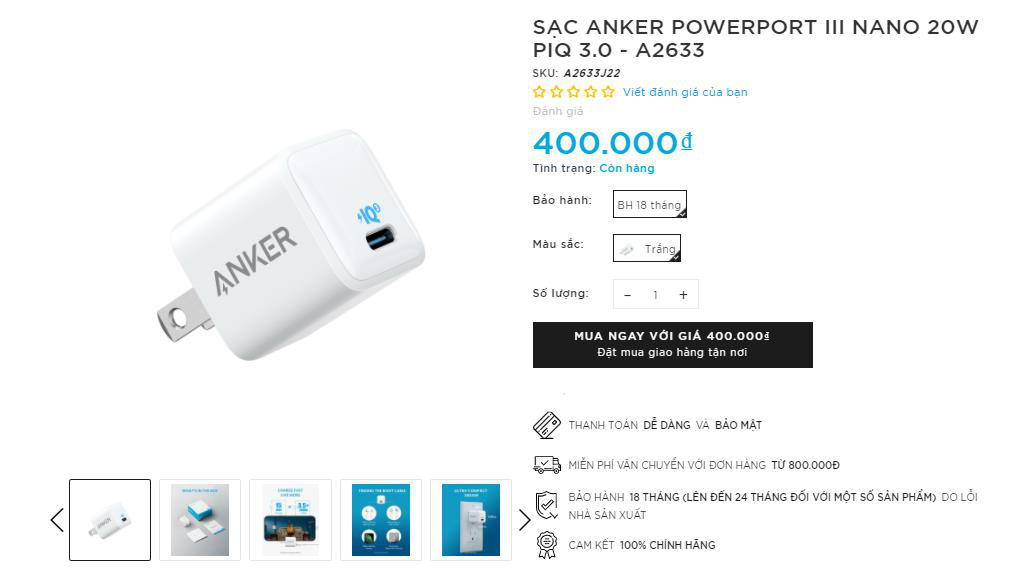 Anker PowerPort III Nano 20W, củ sạc nhanh siêu nhỏ cho iphone 12 - Ảnh 5.