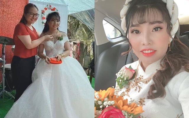 Hôm nay Phượng Thị Nở chính thức lên xe hoa lần 2, nhan sắc hậu dao kéo trong bộ váy cô dâu khiến nhiều người bất ngờ