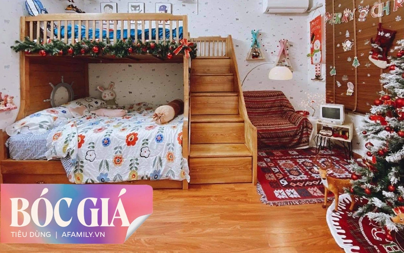 Đón Giáng sinh sớm: Ông bố trẻ tự tay trang trí phòng ngủ tặng 2 con tại Thái Bình, tiết lộ chi phí gần 80 triệu đồng