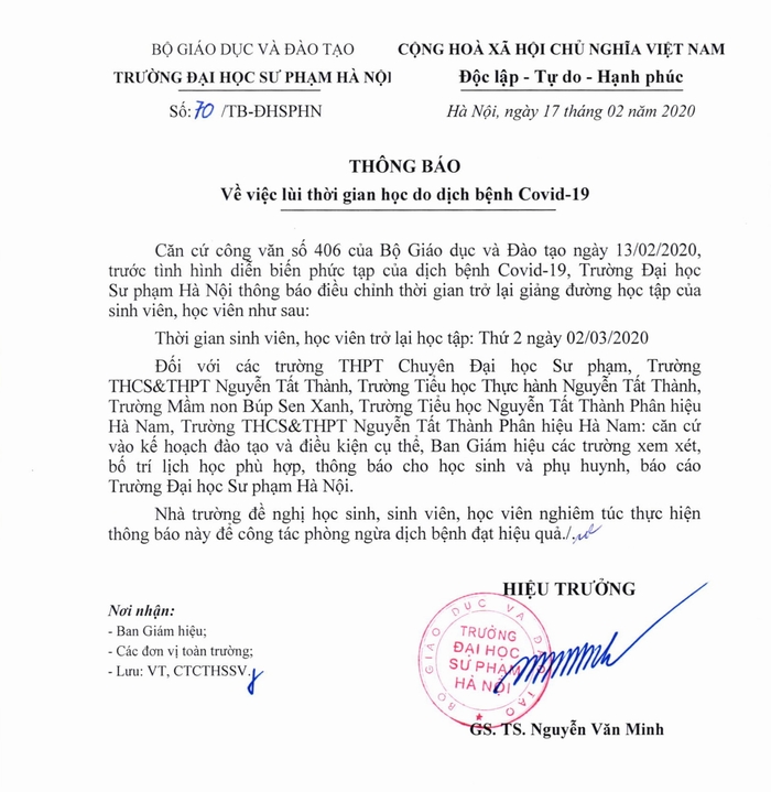 Danh sách các trường đại học, cao đẳng thông báo sinh viên đi học lại vào đầu tháng 3 - Ảnh 2.