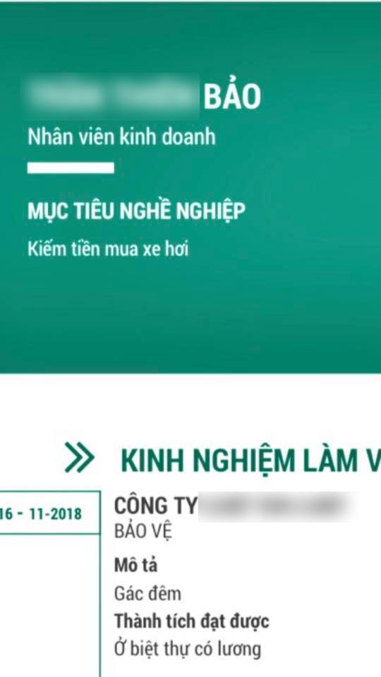 Chàng trai thật thà nhất quả đất: Ghi vào CV từng làm bảo vệ, sở thích ngắm mỹ nữ và mục tiêu nghề nghiệp là kiếm tiền mua xe hơi! - Ảnh 3.