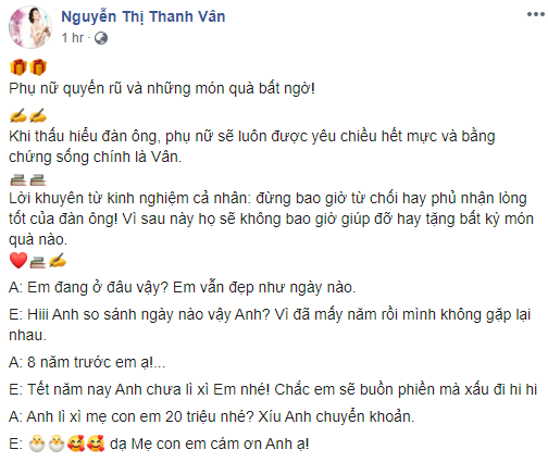 "Chuyên gia tâm lý học" Phi Thanh Vân lại khuyên chị em phụ nữ "đừng bao giờ từ chối hay phủ nhận lòng tốt của đàn ông" - Ảnh 1.