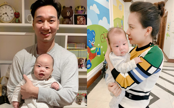 Hai nhóc tỳ sinh đôi nhà MC Thành Trung mới hơn 3 tháng đã nặng 7-8kg, mẹ Ngọc Hương chăm kiểu gì mà khéo thế này?