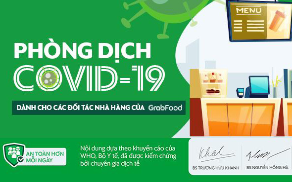 Grab kêu gọi đối tác nhà hàng GrabFood chung tay phòng dịch COVID-19