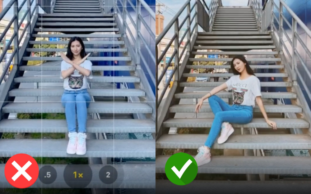 Có đến cả tá cách tạo dáng giúp chân dài, để bạn có những bức ảnh siêu ảo với background cầu thang