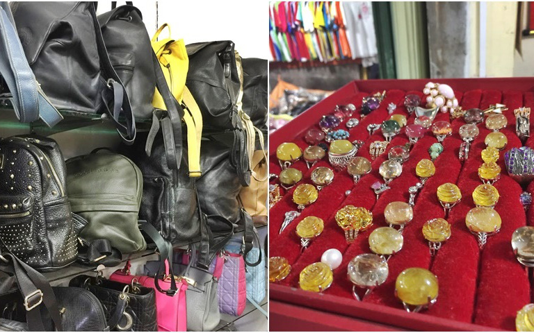 Đi chợ hàng thùng Đông Tác mua quần áo cũ chưa đủ, chị em phải biết săn thêm cả giày, túi và trang sức chất lượng