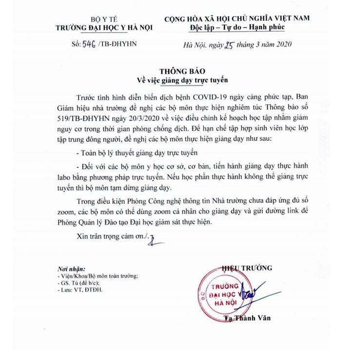 Trường duy nhất ở Hà Nội cho sinh viên đi học đã thay đổi quyết định trước diễn biến mới của dịch Covid-19 - Ảnh 1.