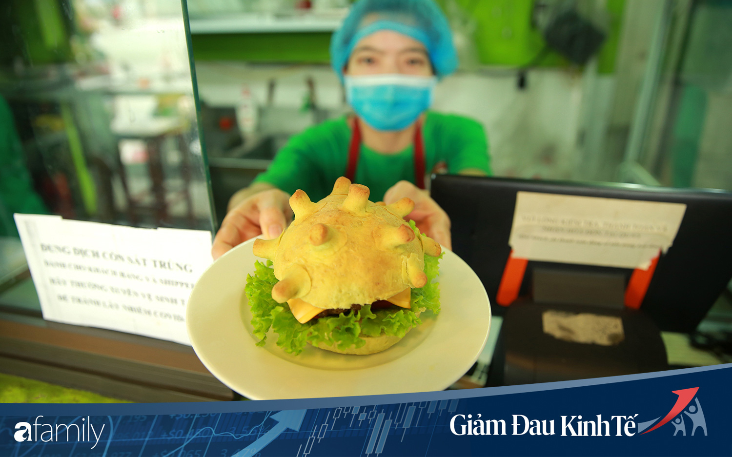 Chuyện lạ có thật ở Hà Nội: Cửa hàng làm bánh burger... corona nhằm truyền cảm hứng chống dịch