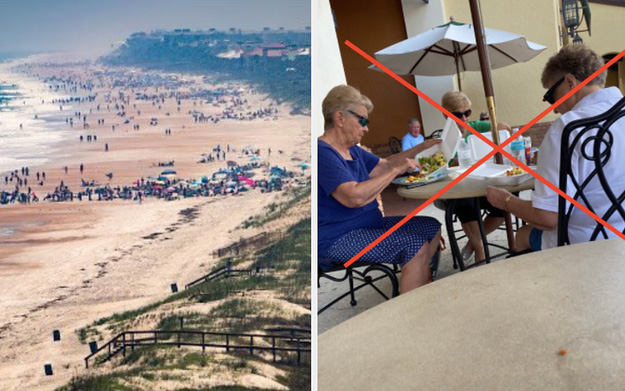 Chùm ảnh cuộc sống của người dân Florida (Mỹ) sau lệnh cách ly xã hội: Bãi biển vẫn chật kín, người dân vẫn tụ tập tiệc tùng