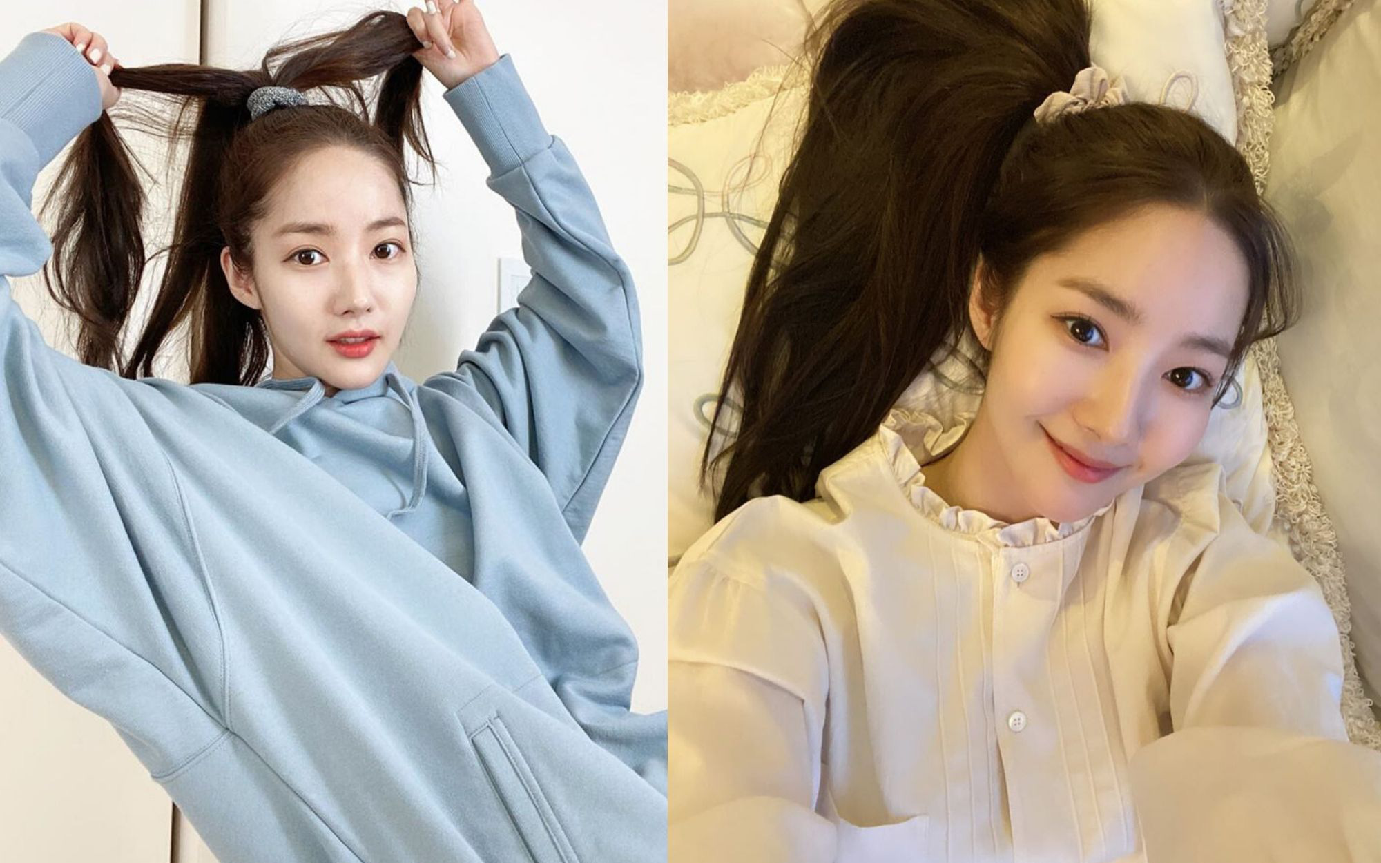 Dạo này Park Min Young rất chịu khó hồi teen với dây buộc tóc vải hot hit, nàng ngoài tuổi băm còn "rén" gì mà không bắt chước