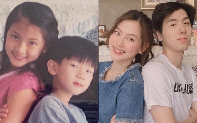 Mỹ nhân &quot;Chiếc lá bay&quot; khoe ảnh đẹp từ bé nhưng mọi sự chú ý lại dồn vào nhan sắc của cậu em trai &quot;hot boy&quot;