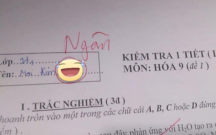 Kiểm tra một tiết môn Hóa nhưng lại quá căng thẳng, nữ sinh viết tên mình còn sai nhưng ý nghĩa mới đầy hài hước