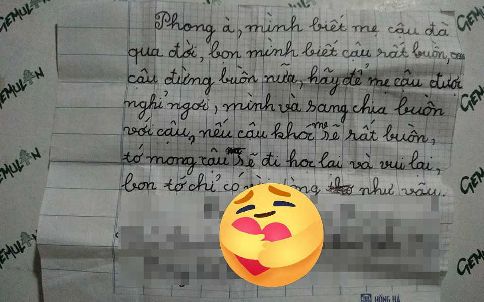 Đau buồn vì mất mẹ, cậu bé nhận được 1 lá thư bí mật rất cảm động từ hội bạn thân, bất ngờ nhất ở dòng cuối