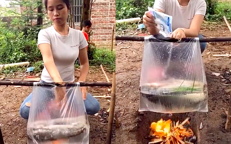 Cô gái nấu cá bằng... túi nilon cực điệu nghệ, dân mạng xem xong tròn mắt ngạc nhiên mà chẳng lý giải nổi tại sao