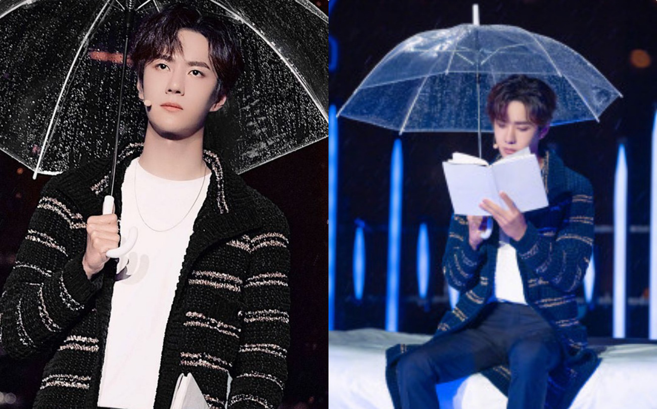 Vương Nhất Bác cầm ô đứng dưới mưa lao thẳng lên Hot Search, sức mạnh của trai đẹp quá “khủng”