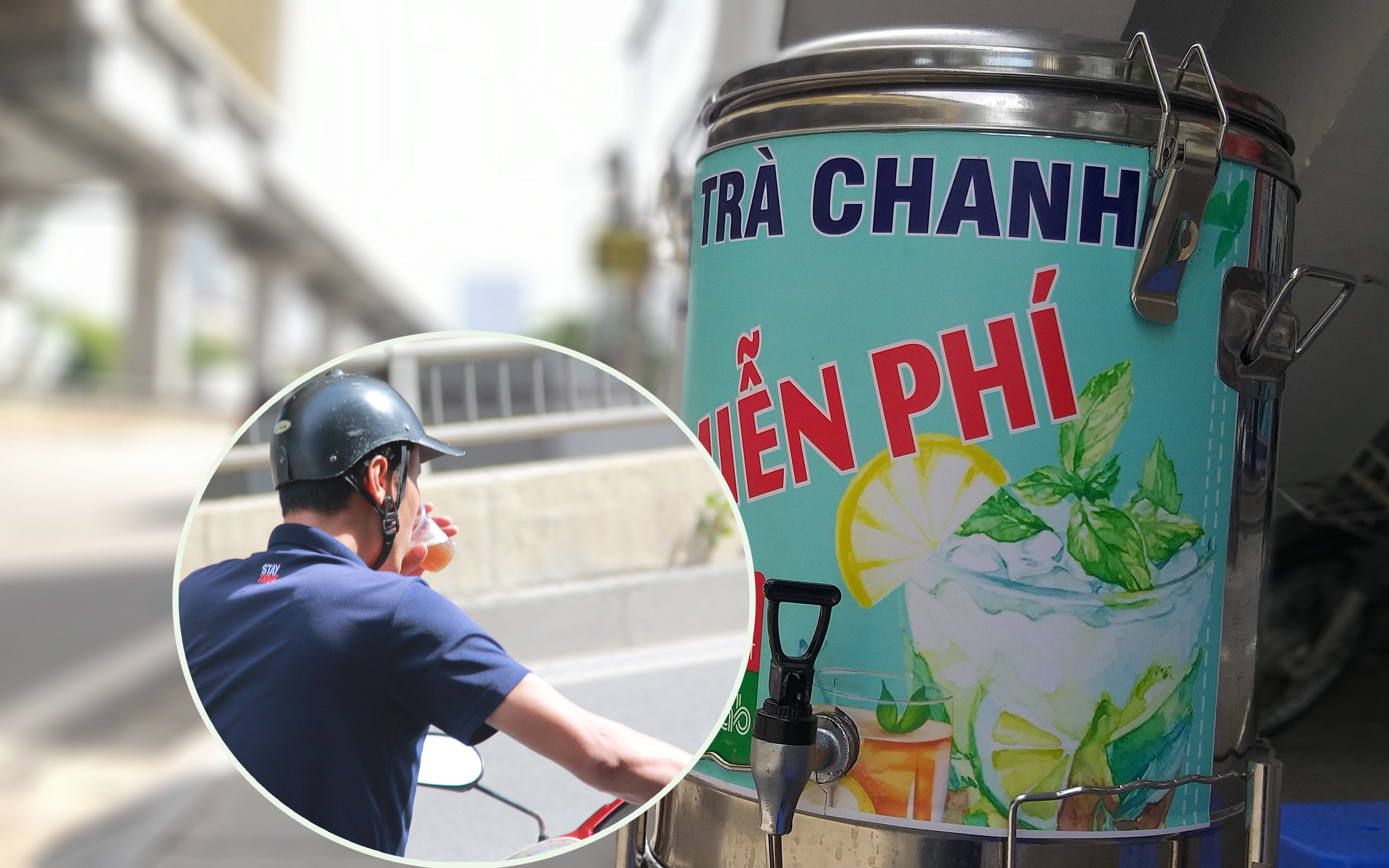 "Mát ruột" quán trà chanh miễn phí tặng kèm cả khăn lạnh cho người lao động nghèo giữa những ngày nắng nóng đỉnh điểm ở Hà Nội