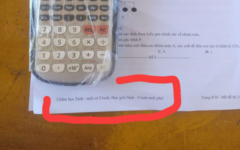 "Một pha ghi chú" cuối đề thi đặc biệt tâm lý đến từ giáo viên dạy Sinh, học trò rần rần tán thưởng vì quá dễ thương 