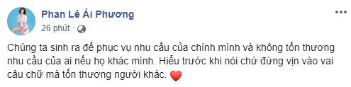 Phan Lê Ái Phương lên tiếng bênh vực Trấn Thành sau phát ngôn "chúng ta không phải là phiên bản duy trì nòi giống" gây xôn xao dư luận  - Ảnh 1.