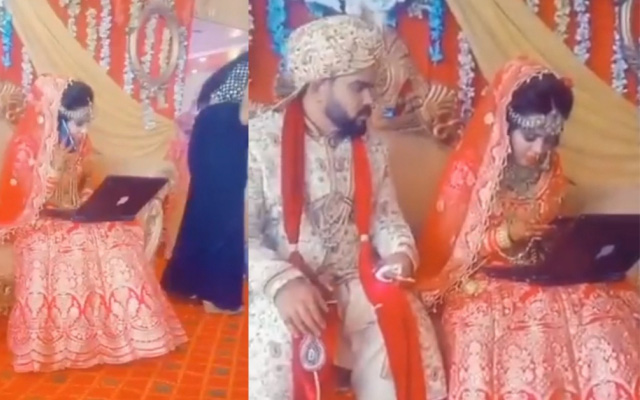 Cô dâu Ấn Độ miệt mài với chiếc laptop trong ngày cưới hé lộ nỗi lòng chung của hội chị em làm công ăn lương