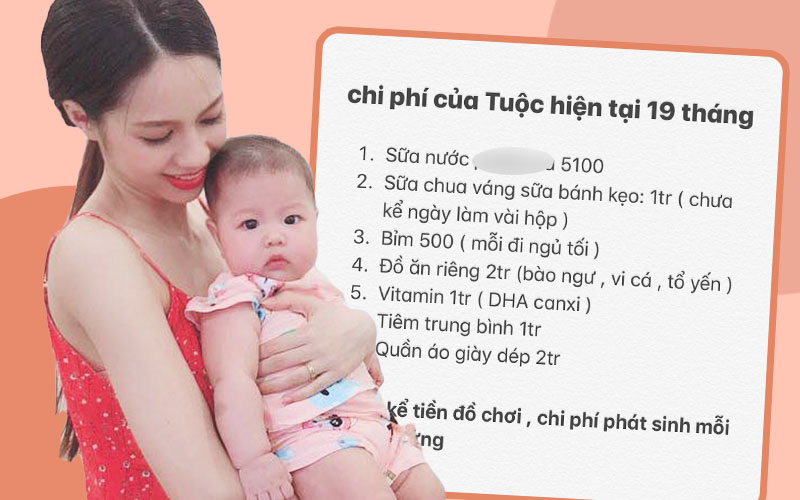 Mẹ Hà Nội gây choáng với bảng chi phí nuôi con hết gần 13 triệu/tháng, riêng tiền ăn cũng ngang cả một gia đình