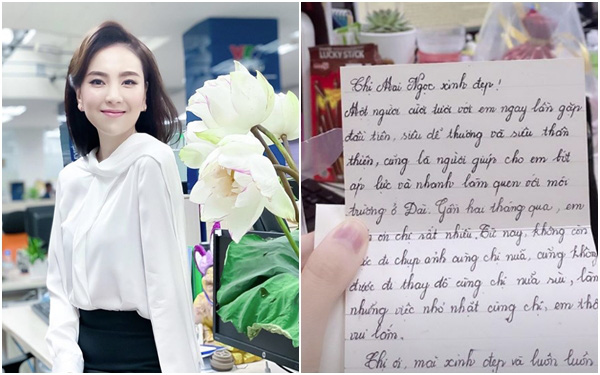 Thực tập sinh ở Đài truyền hình gửi tặng MC Mai Ngọc tấm thiệp nhỏ, tiết lộ tính cách bên ngoài màn ảnh TV của "cô gái thời tiết"