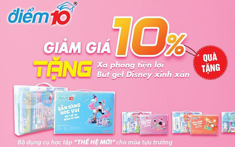 ”Đập hộp” bộ dụng cụ học tập dành cho bé từ lớp 1 đến lớp 5 của nhãn hàng Điểm 10