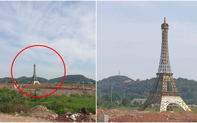 Tháp Eiffel lại... xuất hiện ở Việt Nam với phiên bản &quot;đồng không mông quạnh&quot;, nhìn xa cứ tưởng cột thu lôi giữa Đà Lạt