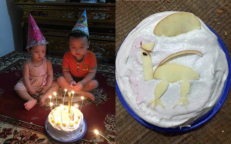 Chú tốt bụng làm bánh sinh nhật tặng cháu nhưng lại có gì đó "sai sai" khiến 2 đứa trẻ không nặn nổi nụ cười, mặt căng thẳng khi thổi nến!