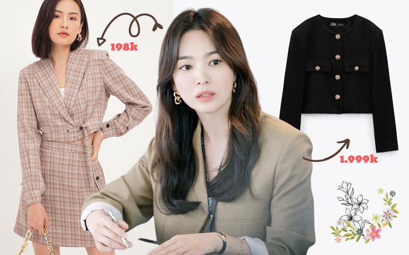 Blazer của Song Hye Kyo vừa sang lại tôn dáng, từ 200k bạn đã sắm được kiểu na ná