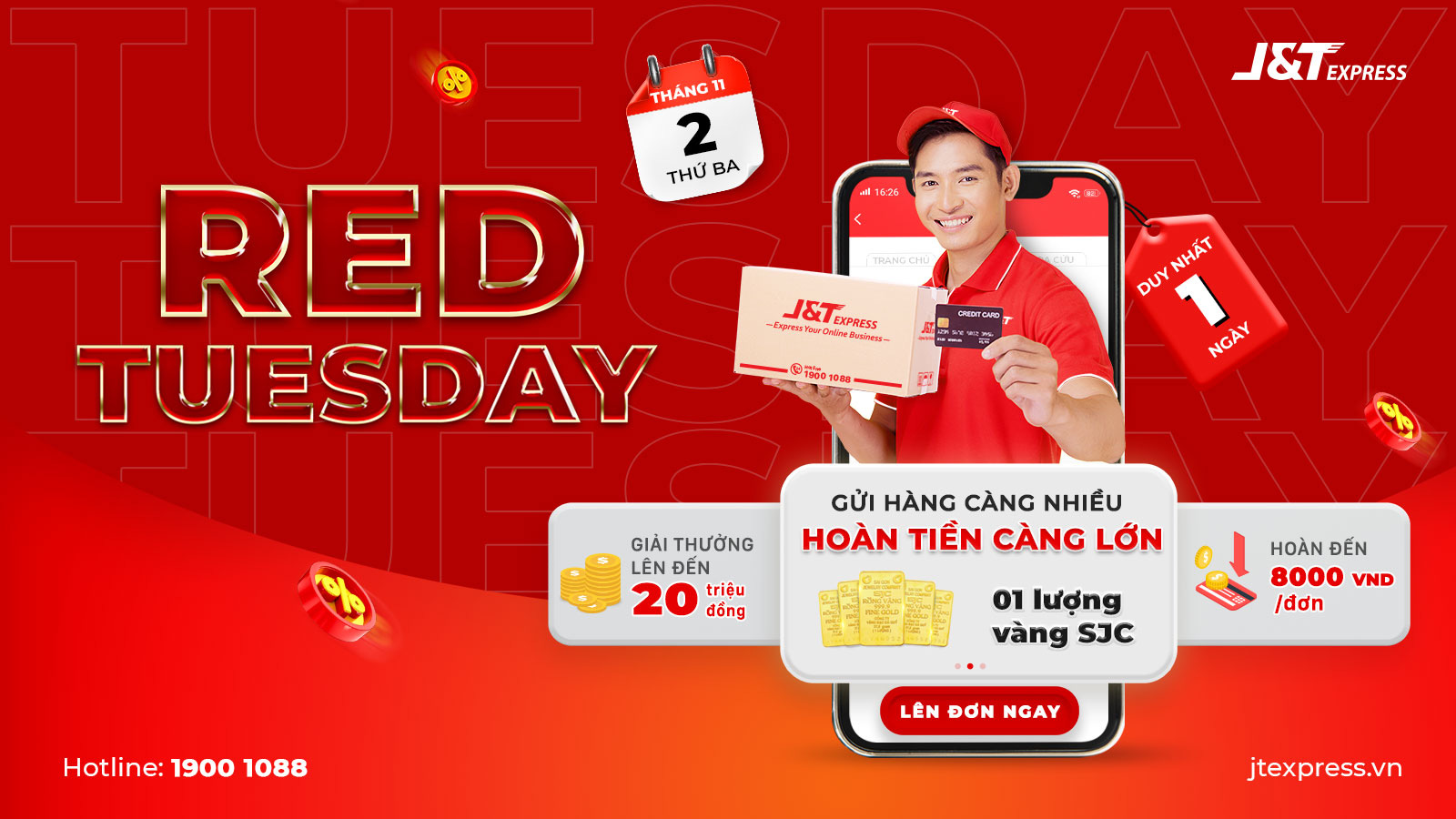 Hậu giãn cách, J&T Express tung chương trình Red Tuesday ngập tràn ưu đãi - Ảnh 1.