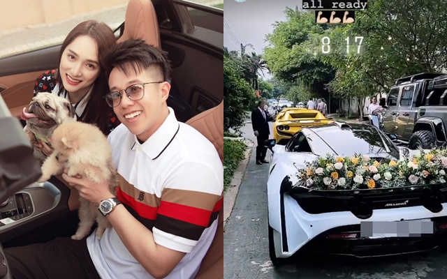 Matt Liu khoe siêu xe đính hoa cưới giữa lúc rộ "tin vui" với Hương Giang