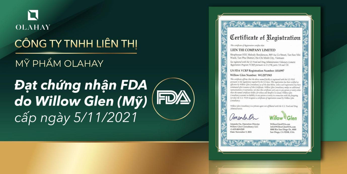 Dòng mỹ phẩm Olahay đạt chứng nhận FDA của Mỹ - Ảnh 1.