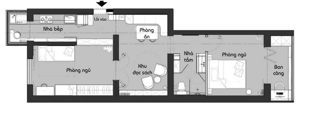 Pha trộn giữa hiện đại và hoài cổ, căn hộ 59 m2 đẹp mê ly với sắc xanh olive độc đáo - Ảnh 1.