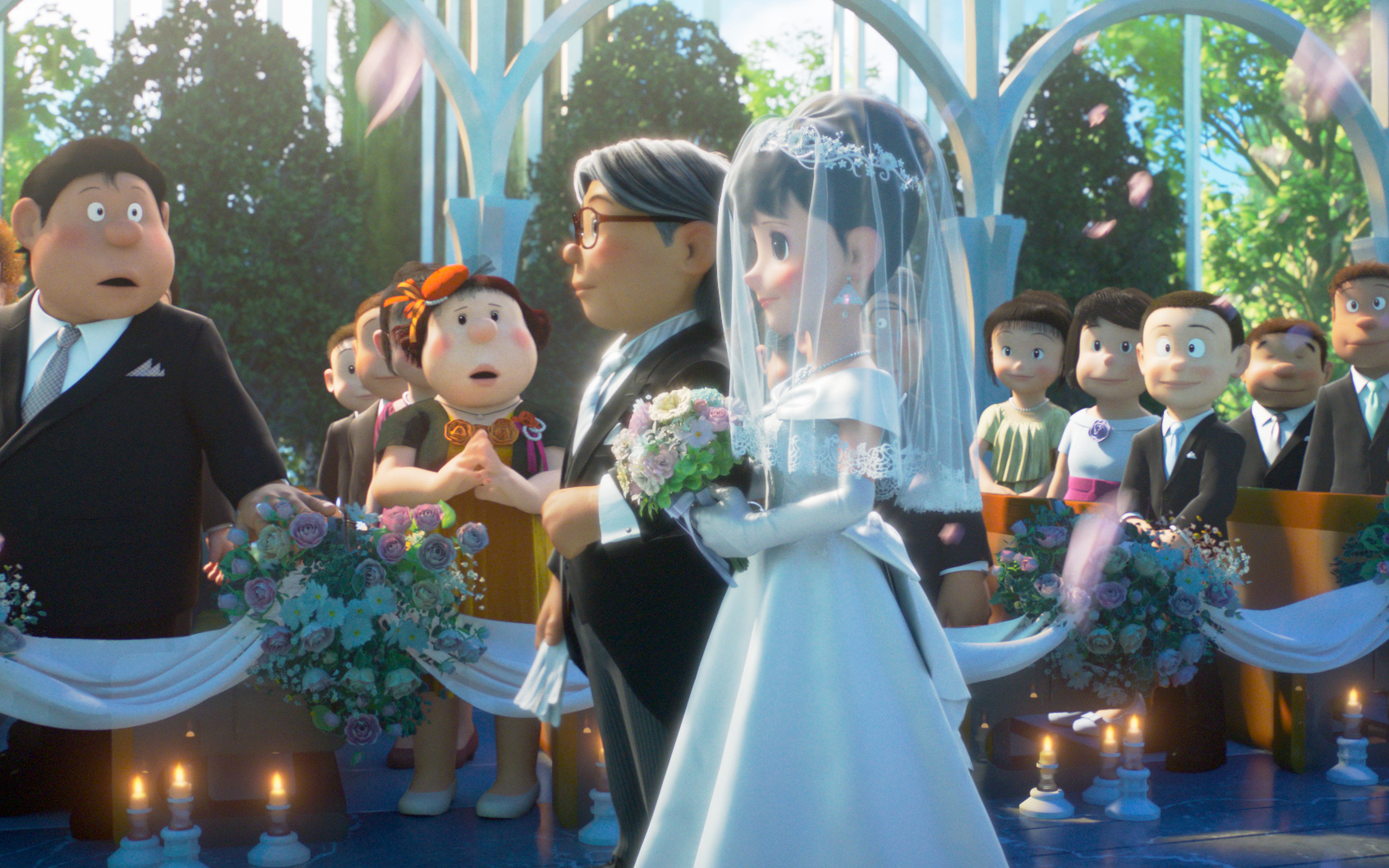 "Bóc giá" lễ cưới thế kỷ giữa Nobita và Shizuka trong phim Doraemon: Hoành tráng như cổ tích, tỉ mỉ từ váy cưới tới trang sức cô dâu