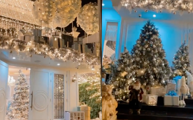 Hội nhà giàu đón Giáng sinh: Chi trăm triệu làm cây thông pha lê, trang hoàng biệt thự lộng lẫy như cung điện 