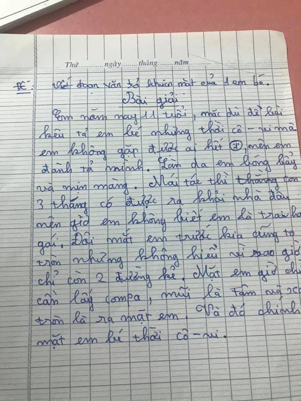 Học sinh lớp 5 viết văn kể về chính mình thời Cô-vi, đọc đến đoạn tả ĐÔI MẮT mà chị em cười sái quai hàm: Sao giống mình đến thế - Ảnh 1.