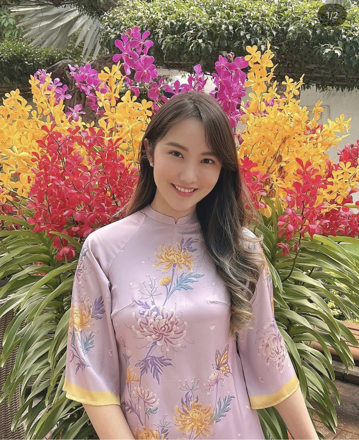 Primmy Trương khoe khoảnh khắc rạng rỡ sáng mùng 1 Tết, diện áo dài xinh đẹp đón năm mới đầu tiên ở nhà Phan Thành - Ảnh 1.