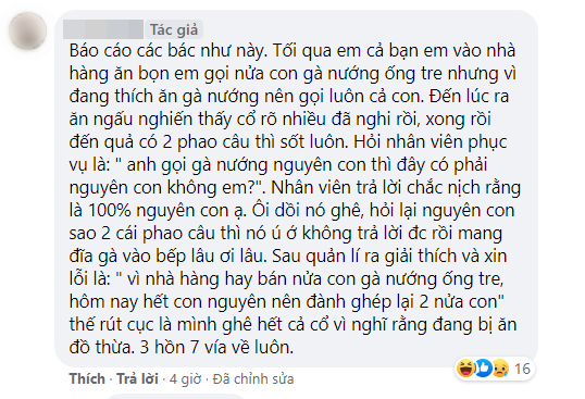 Gọi gà nướng nguyên con nhưng có tận 2 chiếc phao câu trong đĩa, thực khách phát hoảng bê lên mạng hỏi ngay: Đây có phải gà đột biến hay không?!? - Ảnh 2.