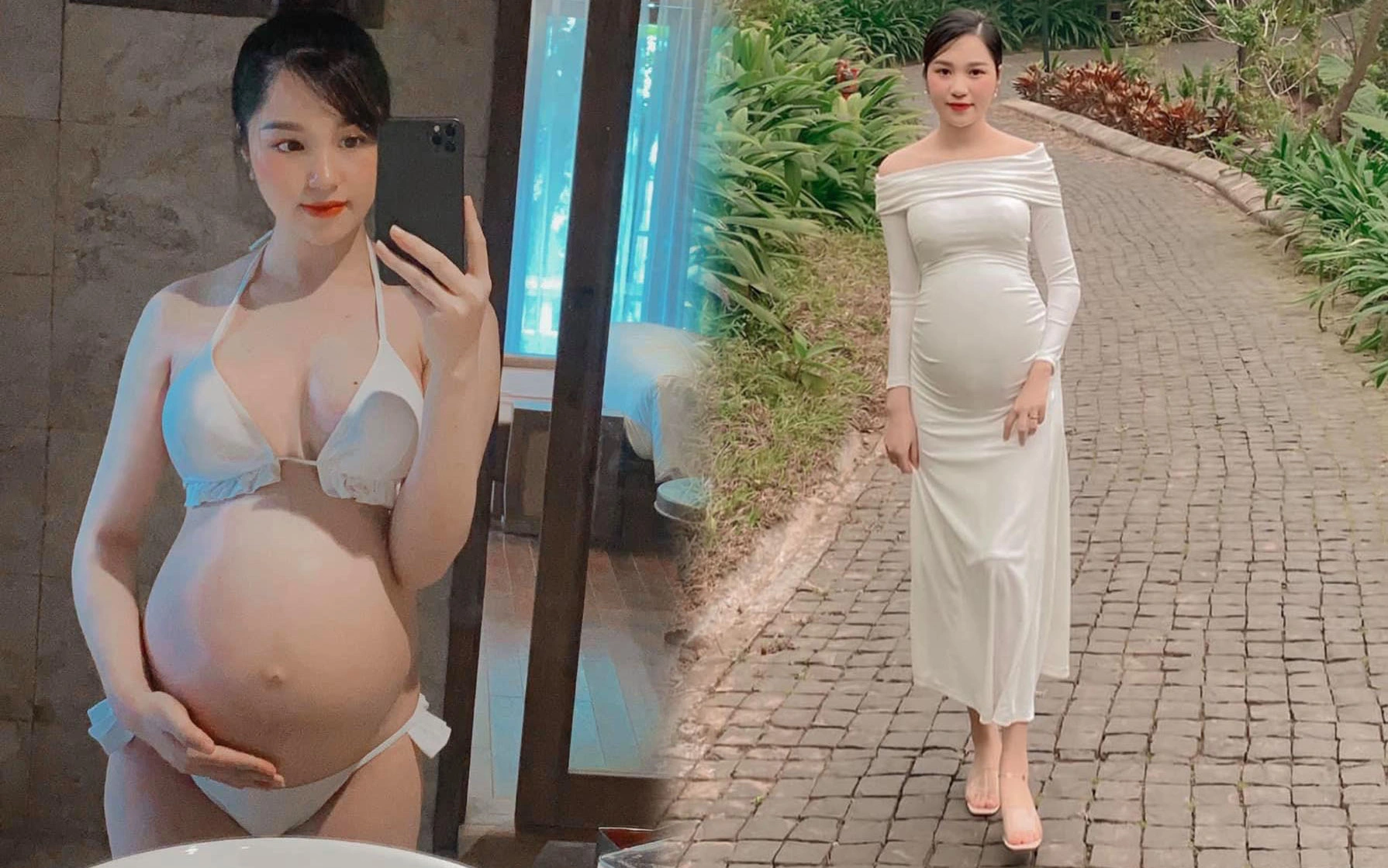 9x Hà Nội mang thai đôi 8 tháng nhưng không nhìn xuống bụng thì chẳng ai biết, hội gái chưa chồng thở phào: "Chẳng phải bà bầu nào cũng xuống sắc"