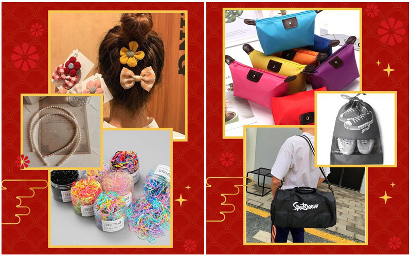 Chỉ với 8K, nàng tha hồ mua vớ xinh, bờm tóc, túi đựng đồ cho Tết này!