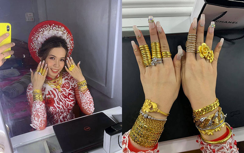 Cô dâu Cà Mau đeo hơn 20 cây vàng ngày cưới: "Mình không có ý định khoe khoang, nhà mình mở tiệm vàng nên như thế là bình thường"