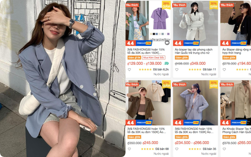 4 địa chỉ Shopee bán blazer chuẩn style Hàn, đang giảm tới hơn 50% để hội chị em “chốt đơn” ngay