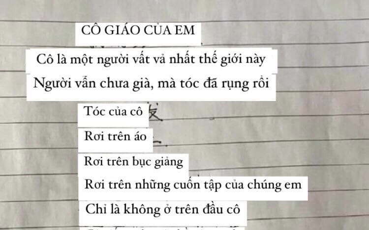 Được học sinh làm văn ví von như bông hoa, cô giáo đang vui sướng thì cạn lời khi biết tên loài hoa: Chỉ muốn cho 0 điểm để bõ tức