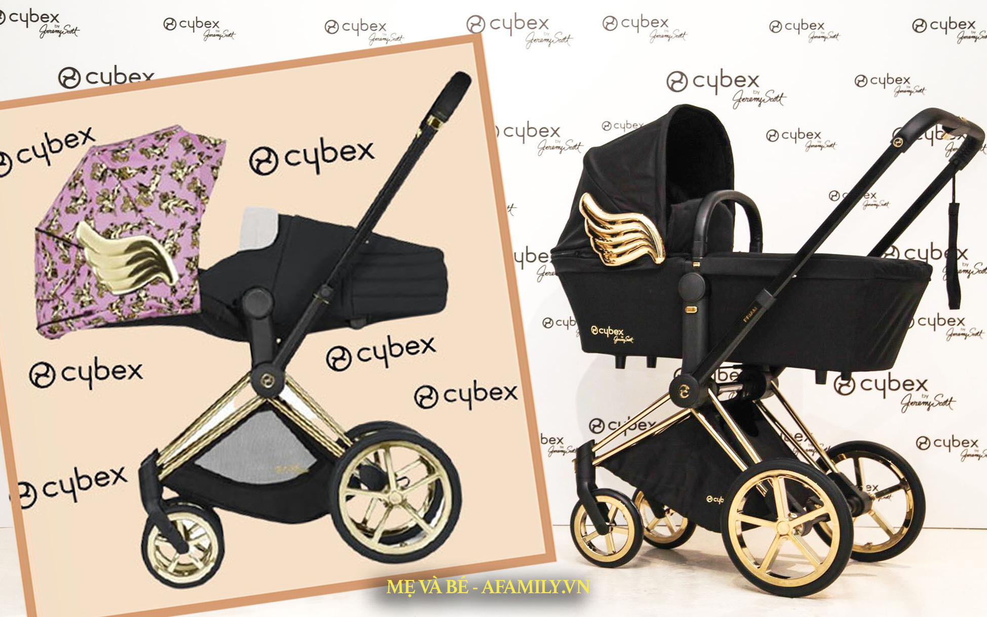 Xe đẩy Cybex cánh vàng: Siêu phẩm dành cho những em bé sướng từ trong nôi, được đích thân Giám đốc sáng tạo của Moschino thiết kế