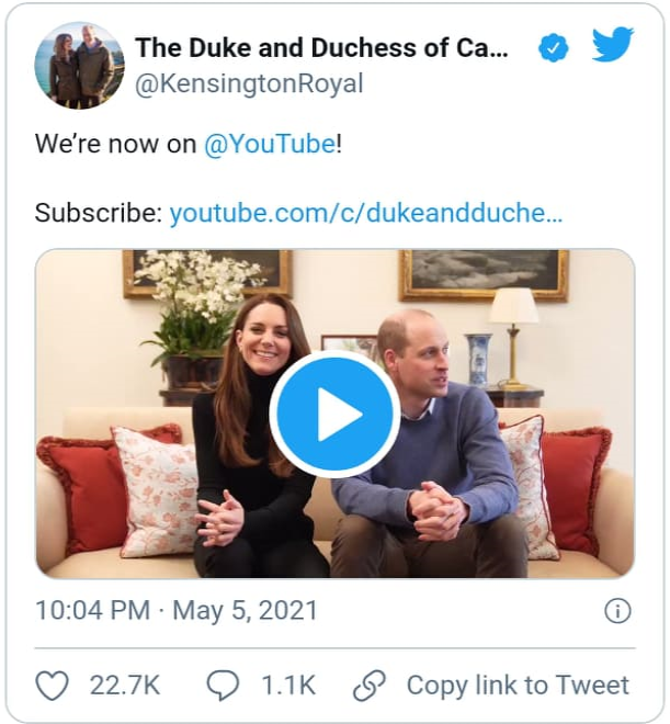 Vợ chồng Công nương Kate ra mắt kênh Youtube riêng, đưa ra câu nói đầy thâm sâu đá xoáy nhà Meghan - Ảnh 2.