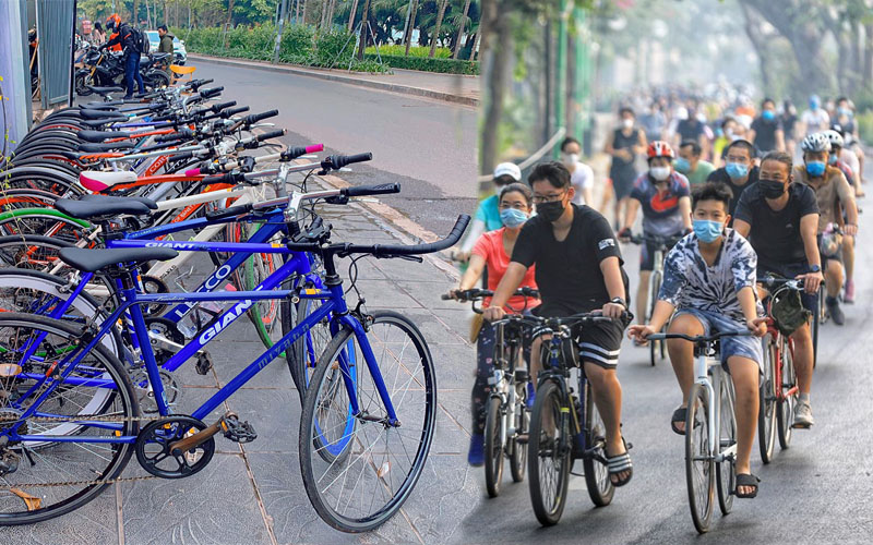 Dịch vụ hot giữa mùa dịch: Người dân Hà Nội đổ xô lên phố thuê xe đạp, có cửa hàng "cháy" đến mức 250 chiếc không đủ cung 